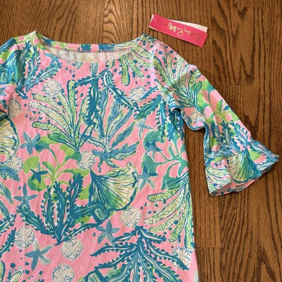 Lilly Pulitzer NEW UPF 50 Mini Sophie Ruffle Dress Large 10-12 MANDEVILLA BABY - Picture 4 of 10